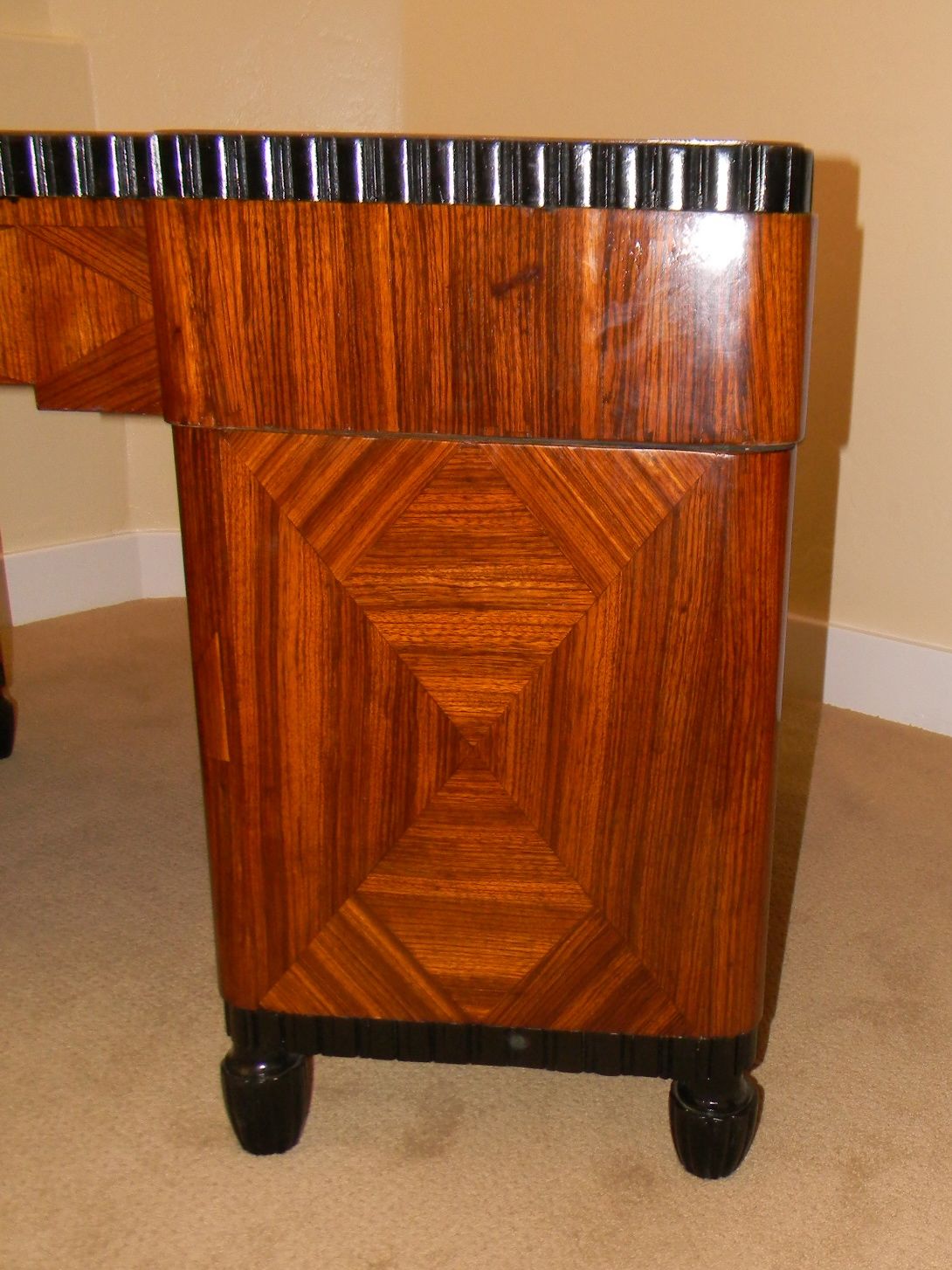 Art Deco Desk zebra wood inlay Desks & Art Deco Collection