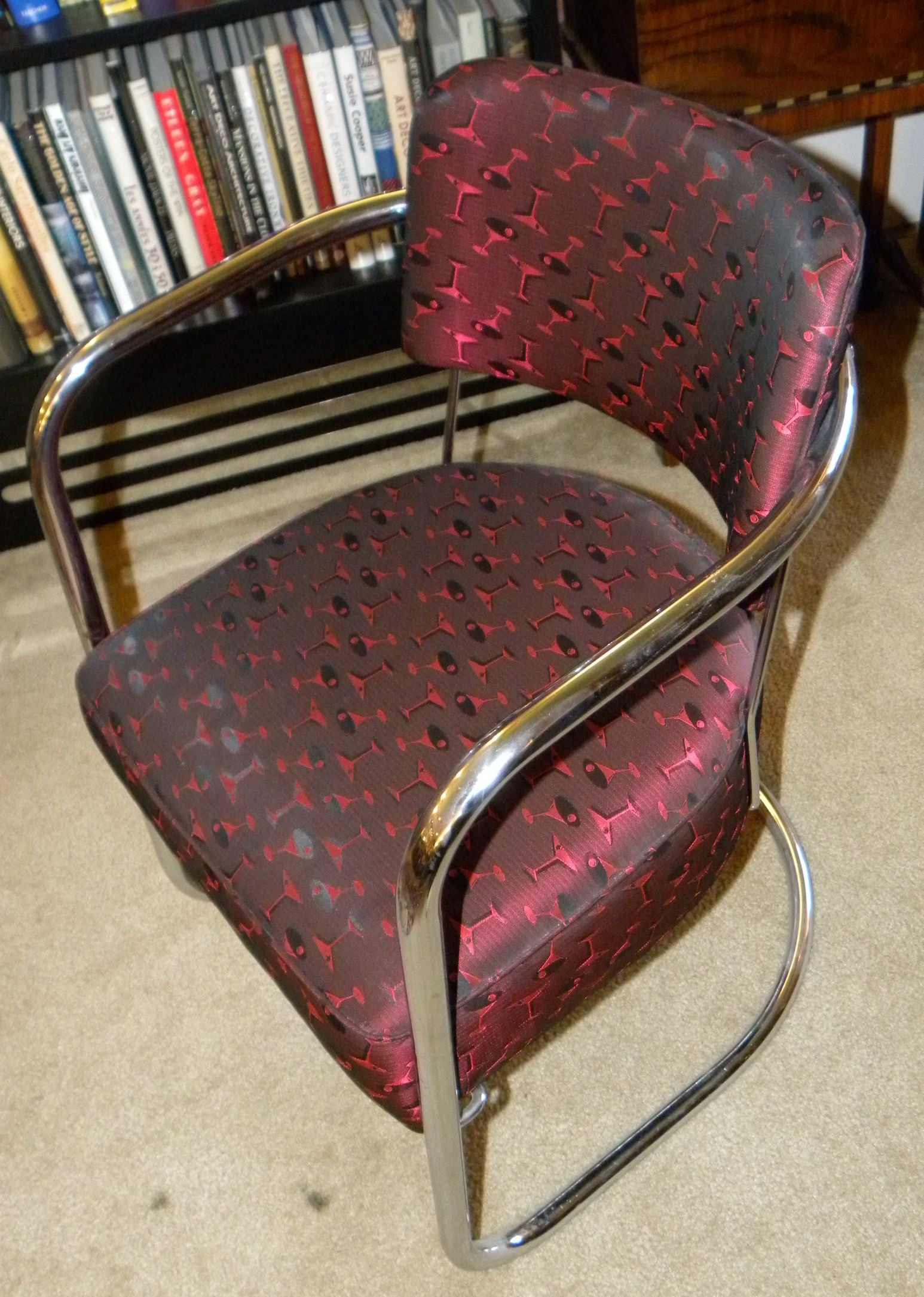 4 Streamline American Art Deco Cocktail Chairs for sale Seating Items