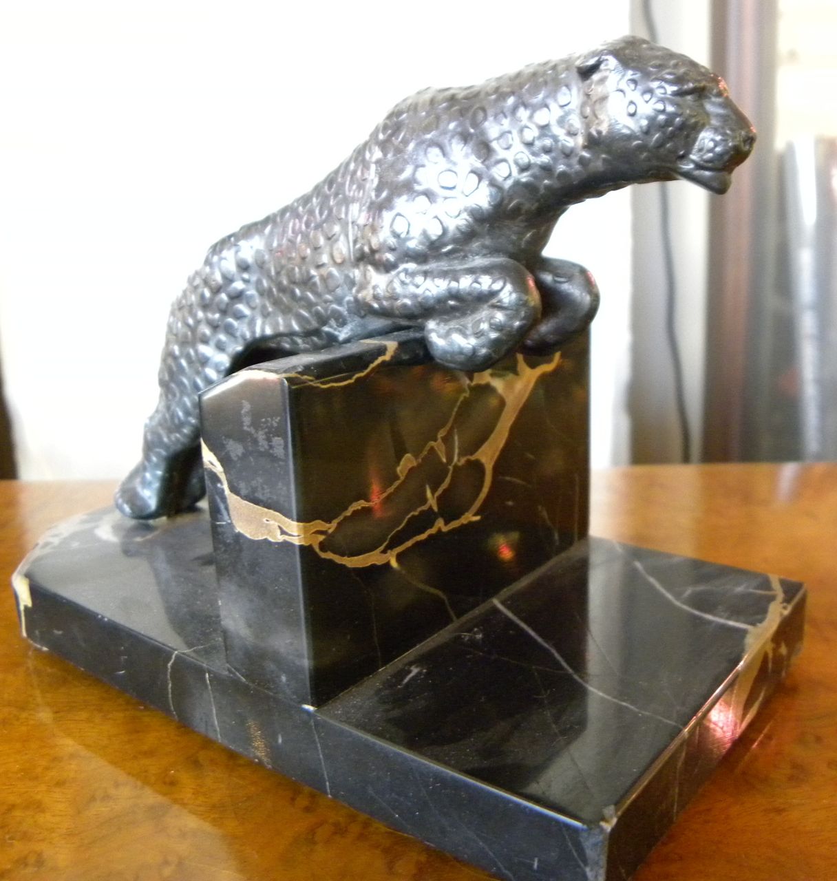 French Leopard Bookends 1930′s Sold Items Statues Art Deco Collection