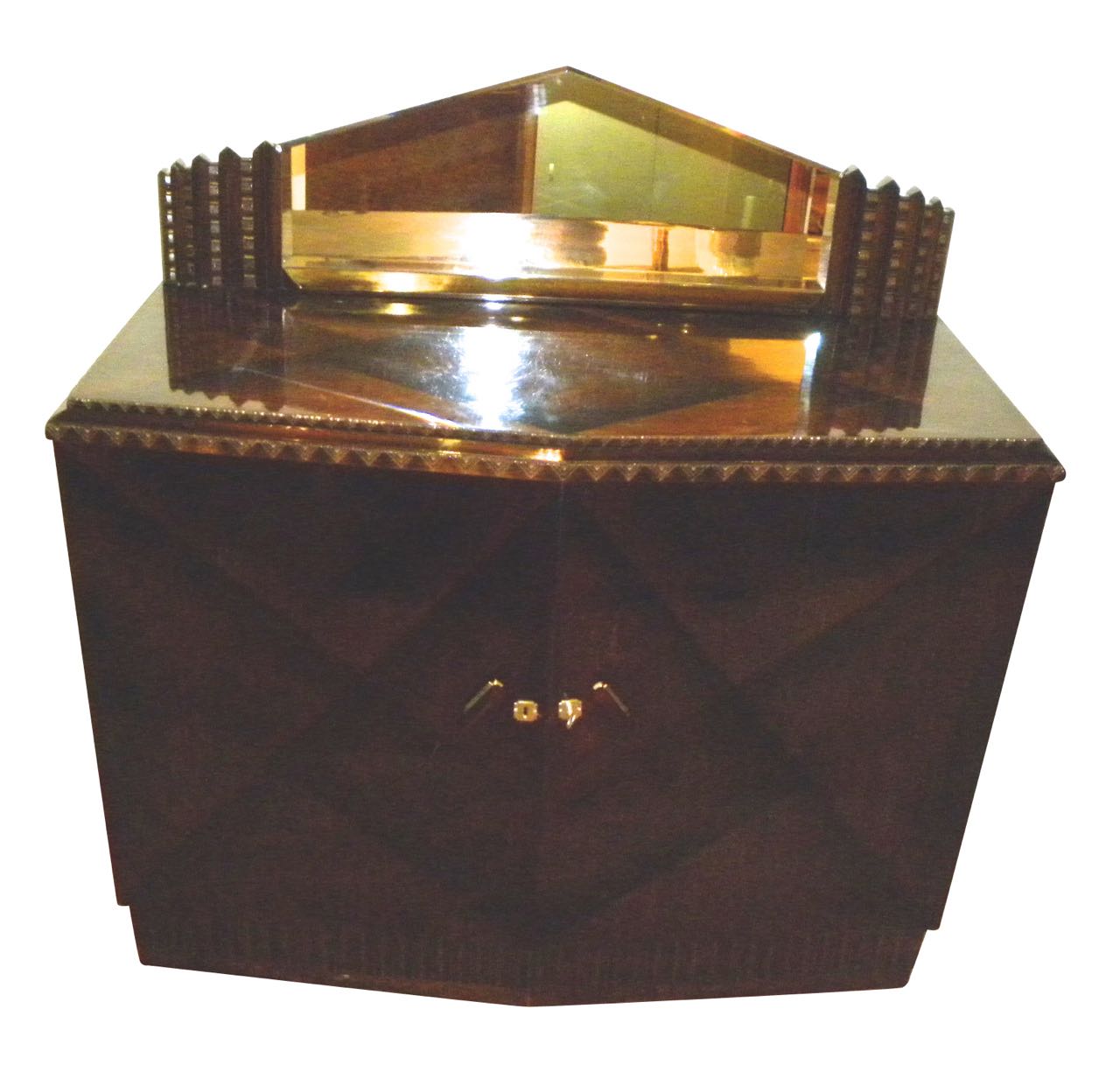 European Art Deco Lacquered Buffet with Zig Zags Dining Room Art