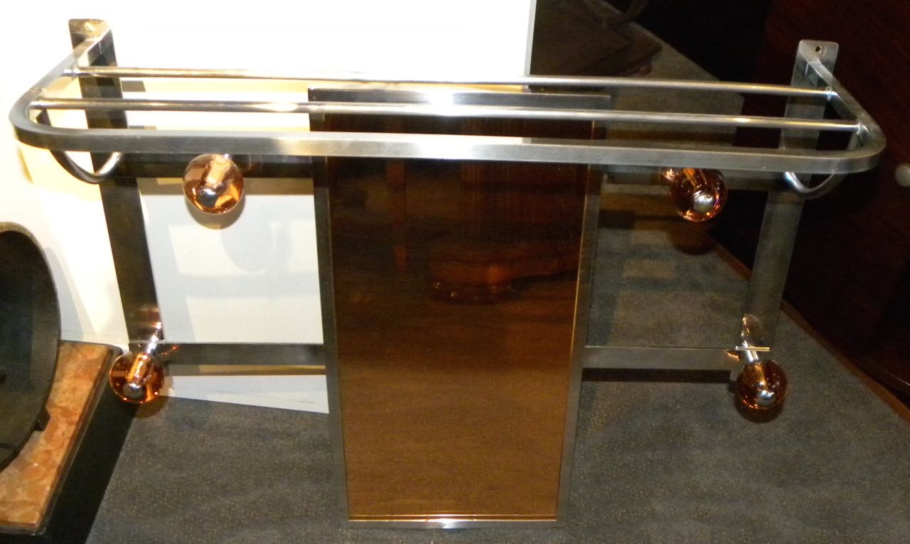 Art Deco Hall Tree with Peach Mirror and Glass Mirrors Art Deco