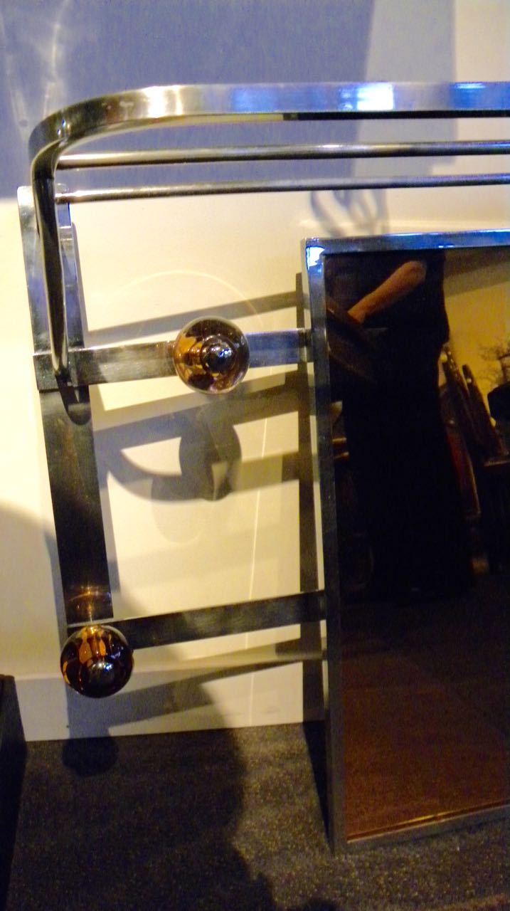 Art Deco Hall Tree with Peach Mirror and Glass Mirrors Art Deco