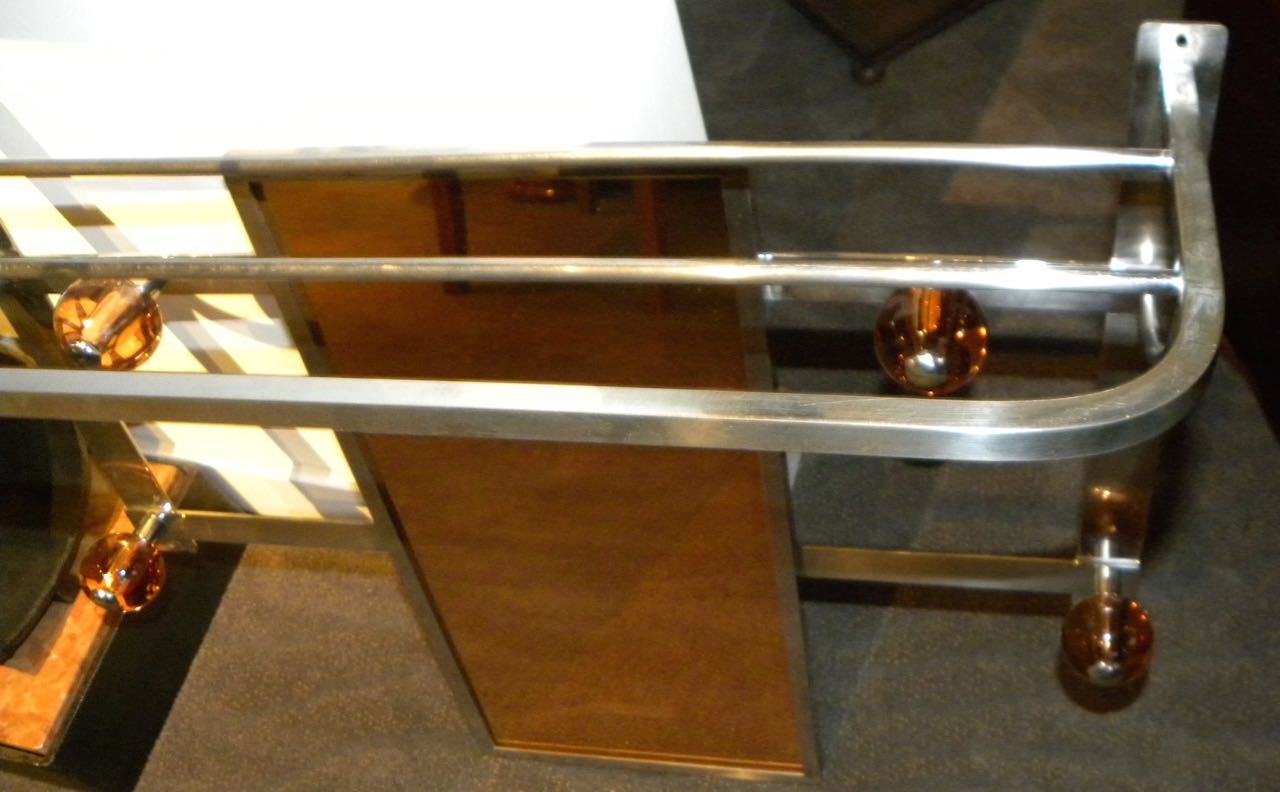 Art Deco Hall Tree with Peach Mirror and Glass Mirrors Art Deco