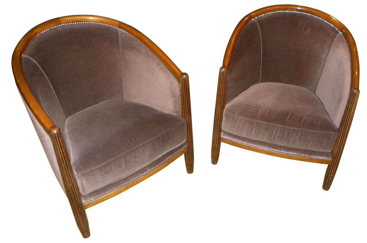 Art Deco Style Club Tub Chairs French style Seating Items Art Deco