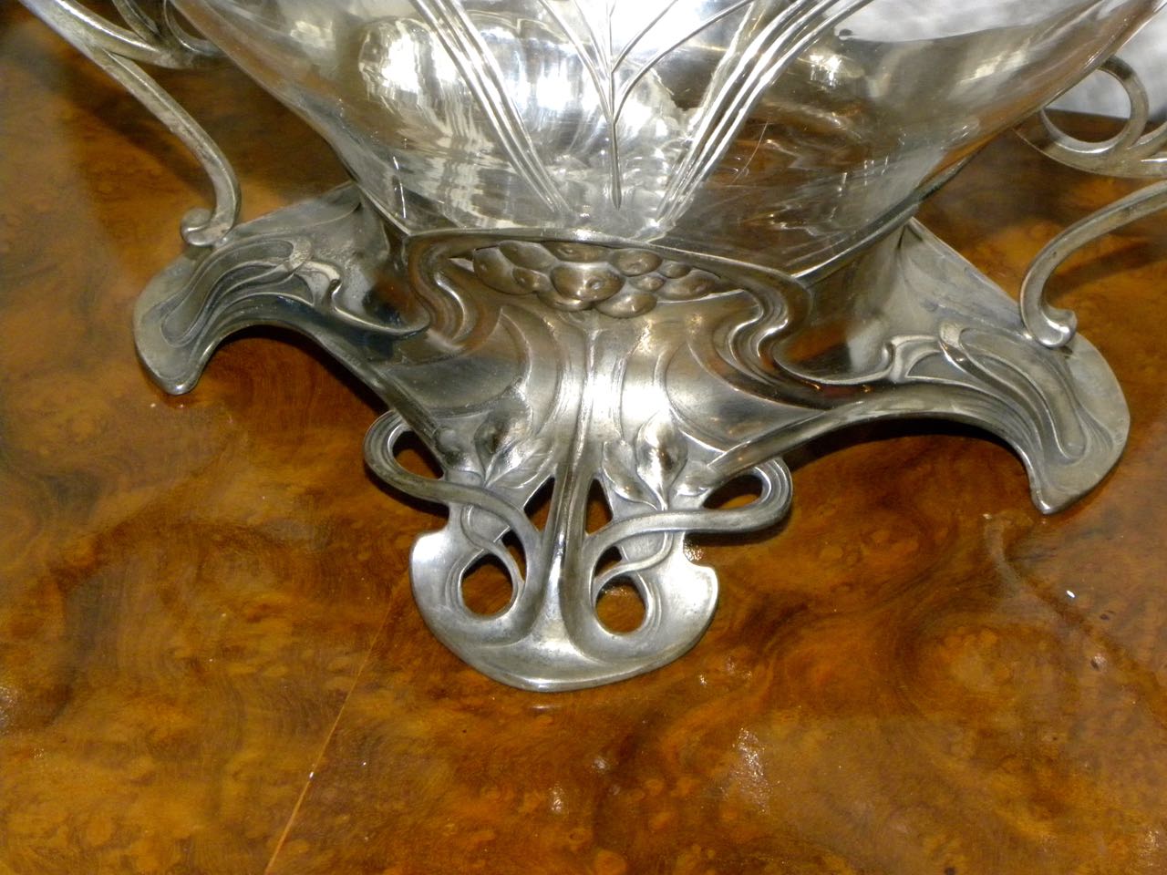 Art Nouveau WMF Silver and Glass Punch Bowl Art Nouveau Art Deco Collection