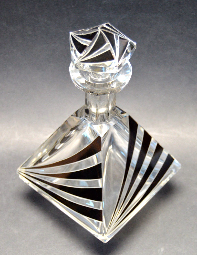 Czech Modernist Art Deco Decanter Liqueur Bottle 6 Glasses Karl Palda