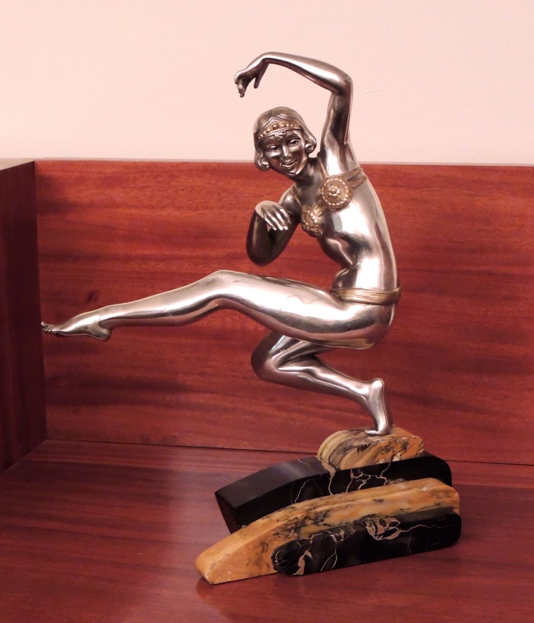 Art Deco Harem Dancer Sculpture by Van de Voorde Statues Art Deco