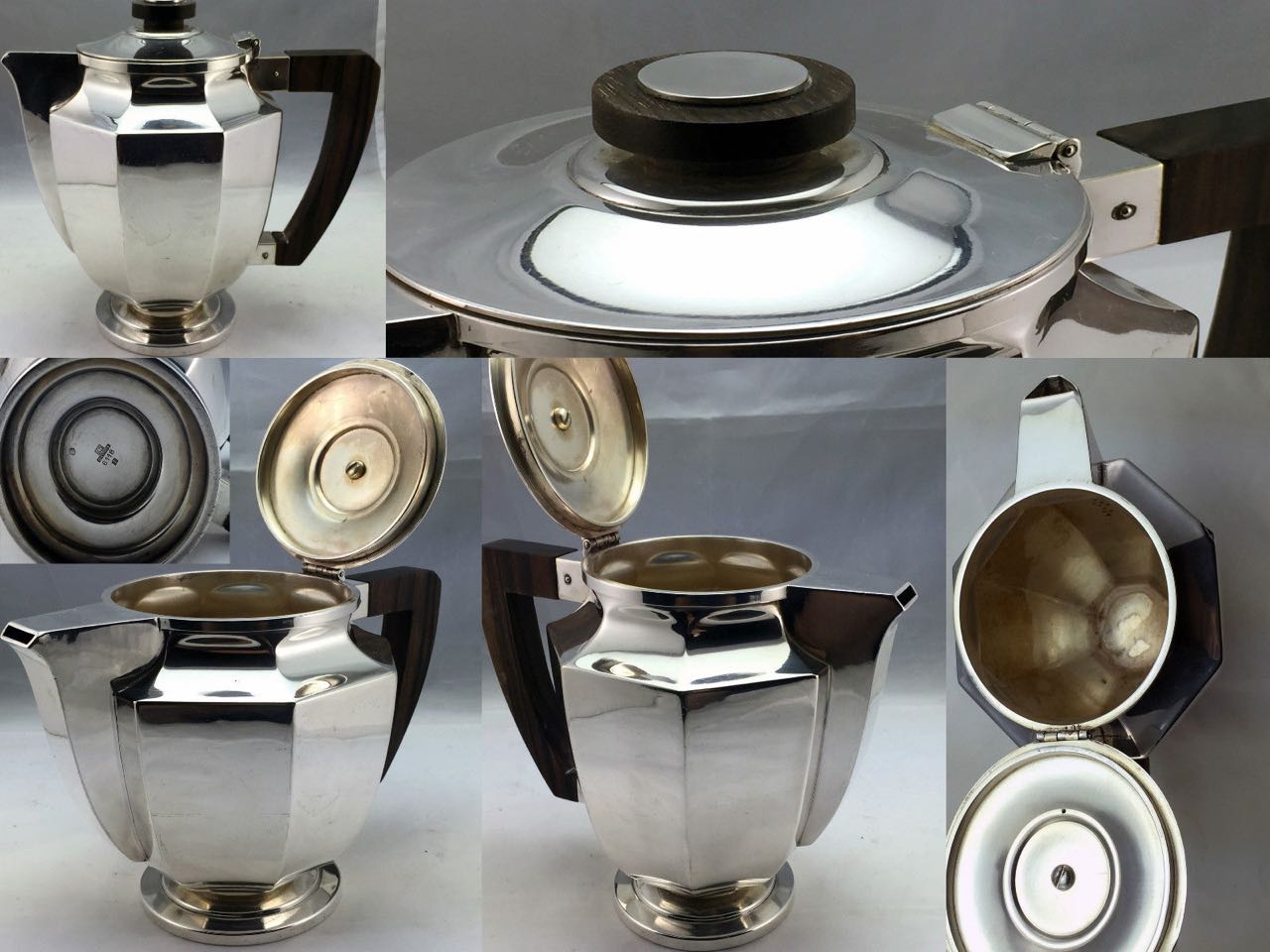 Christofle Gallia 5 piece Coffee Tea Service Luc Lanel 1930 Coffee