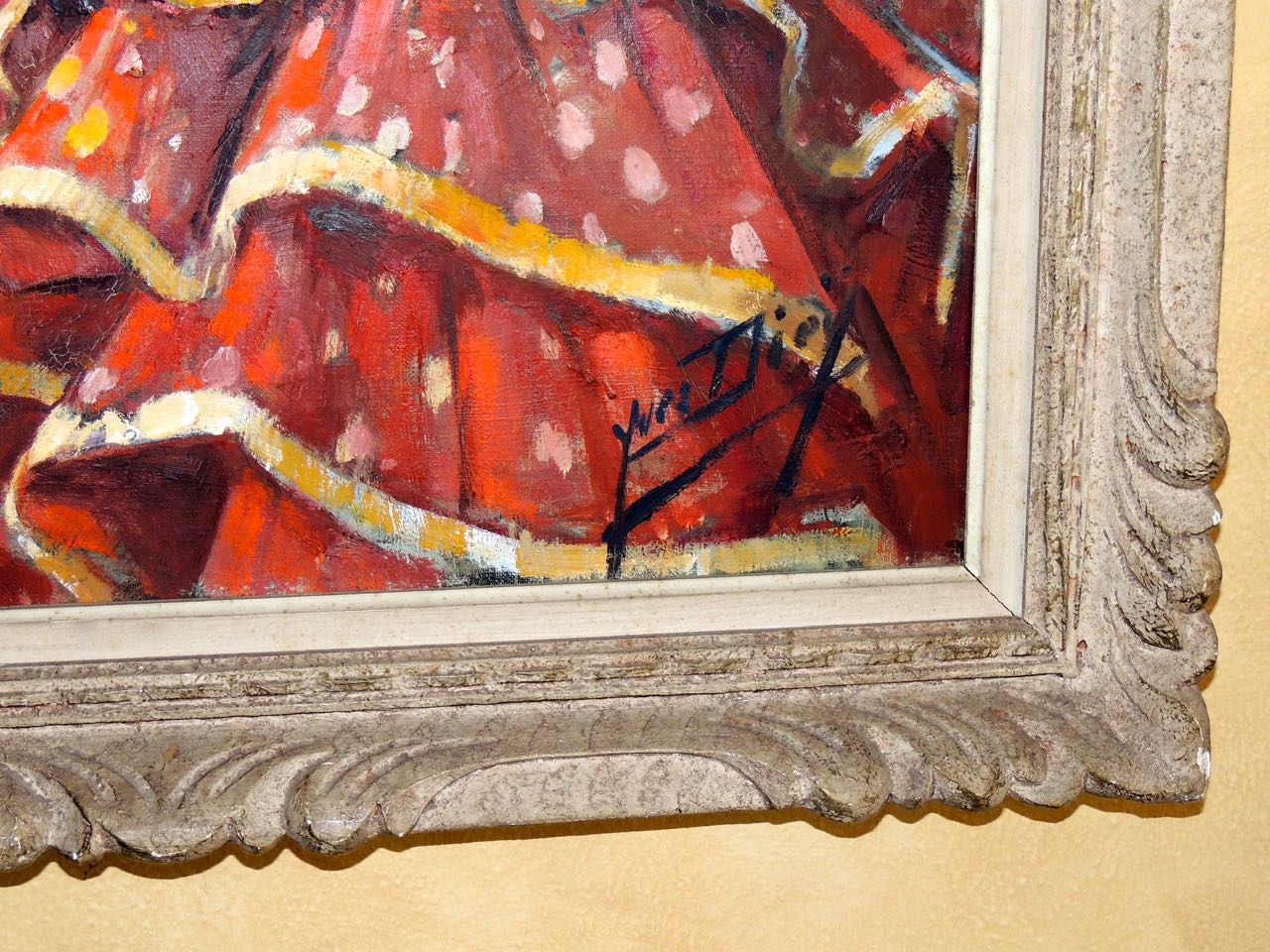 Art Deco painting of Spanish Dancer by Yves Diey Paintings Art Deco