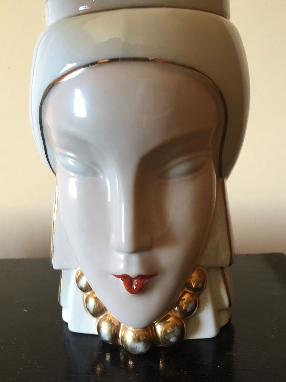 French Art Deco ROBJ Paris signed Ceramic Jar Bonbonniere 1930