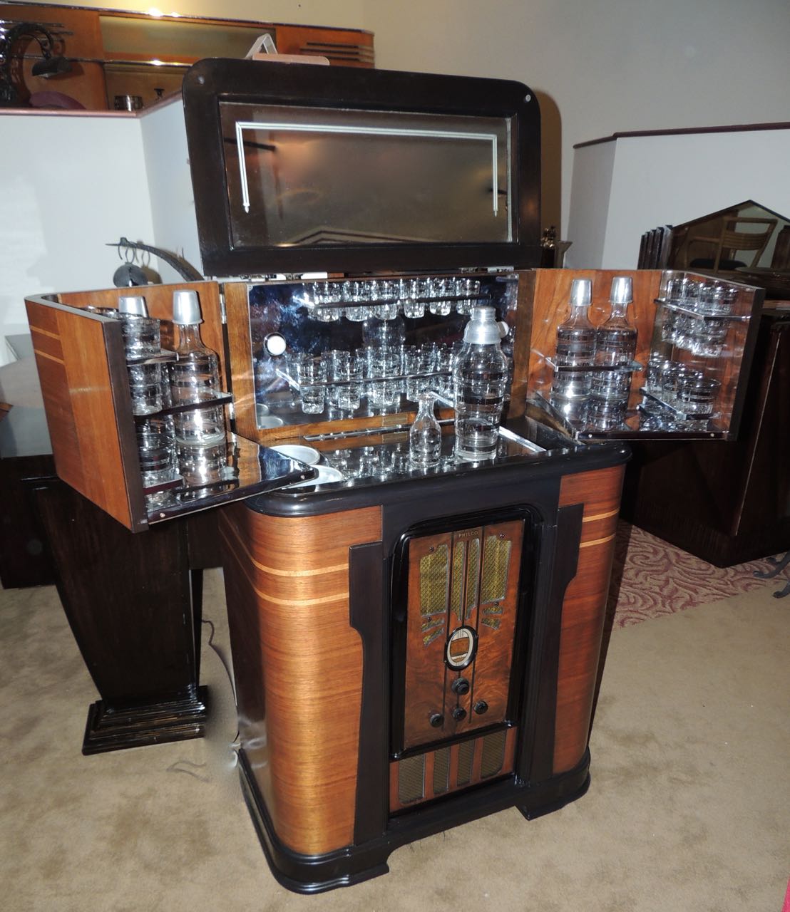 Philco Art Deco Complete Radio Bar Bars Art Deco Collection
