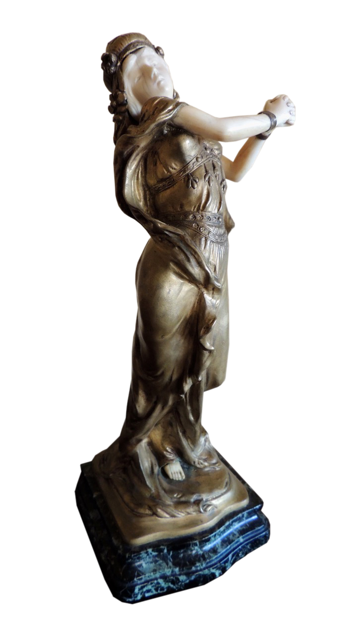 Art Nouveau Bronze Sculpture of "Heroine" by Théophile François Somme