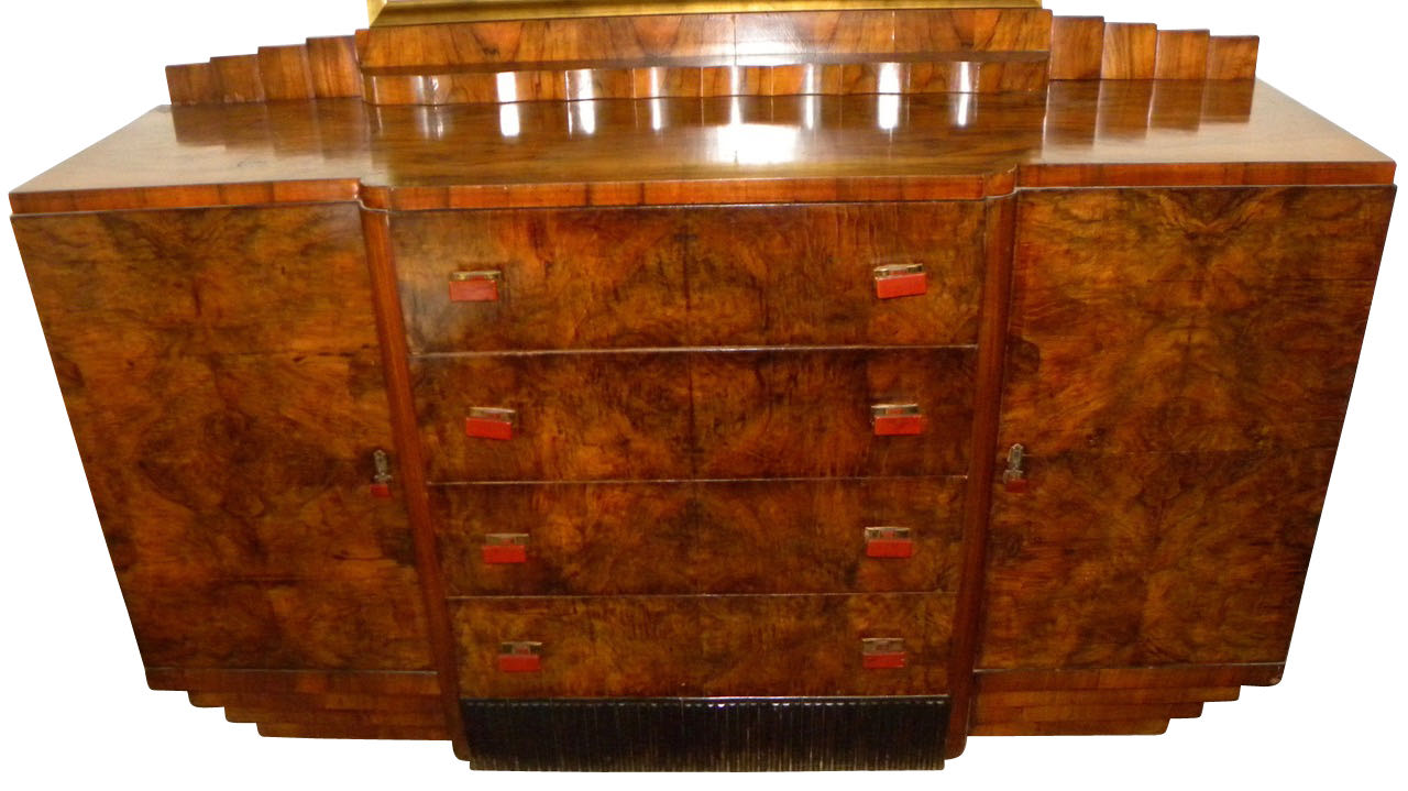 Bookmatched Dining Art Deco Storage Art Deco