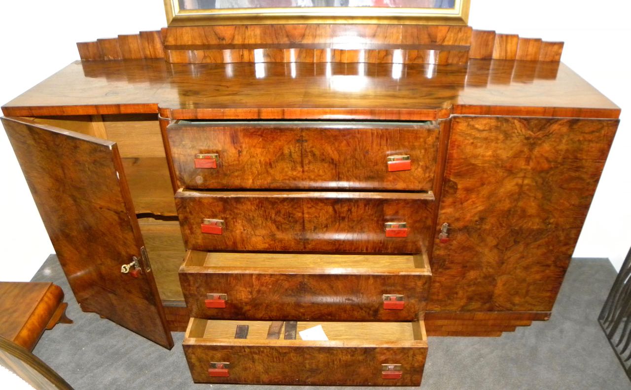 Bookmatched Dining Art Deco Storage Art Deco