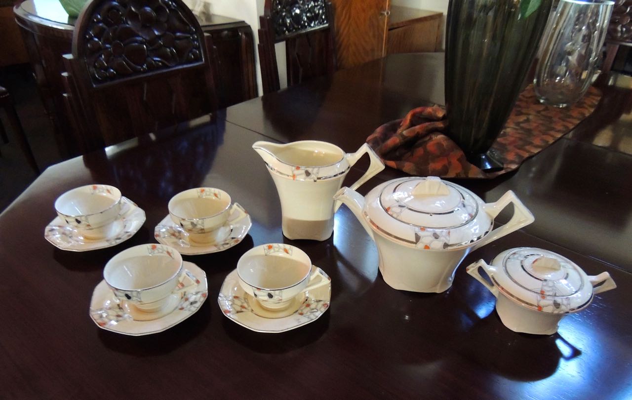 Art Deco English Tea Set by Alfred Meakin Coffee and Tea Service
