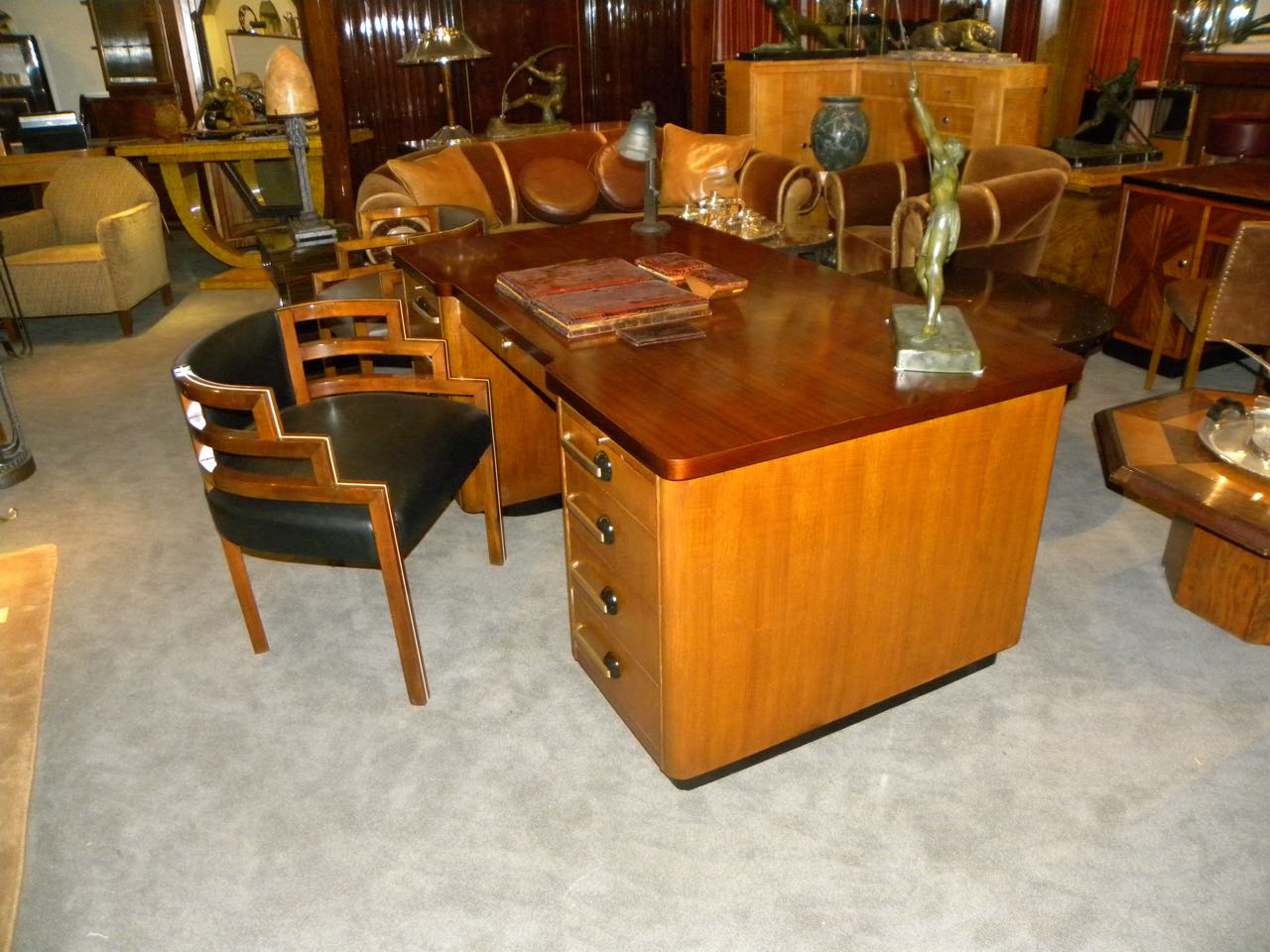 Professional Art Deco Desk by Stow and Davis Desks & Art
