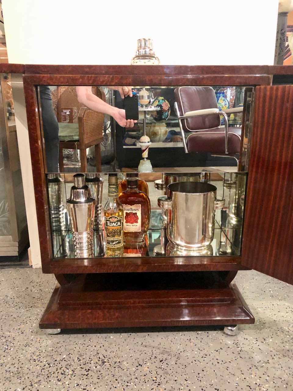 Art Deco French Style Pop Up Bar with Fluted Glassware Bars Art