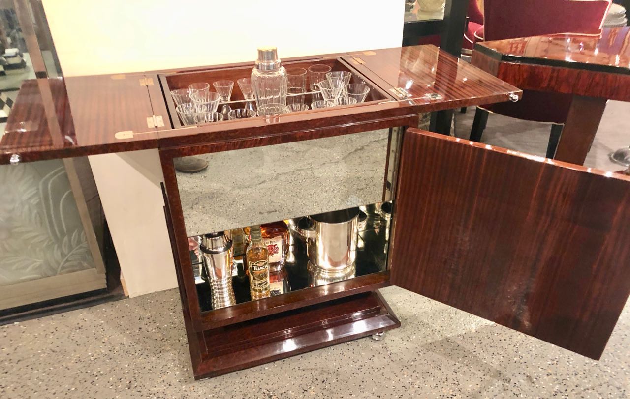 Art Deco French Style Pop Up Bar with Fluted Glassware Bars Art