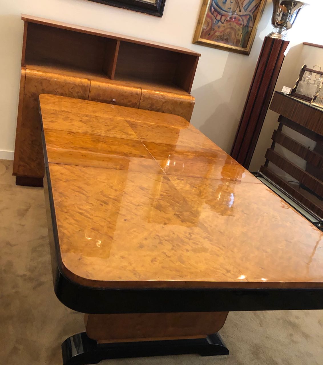 Art Deco Dining Room Wood Table with Matching Buffet Dining Room