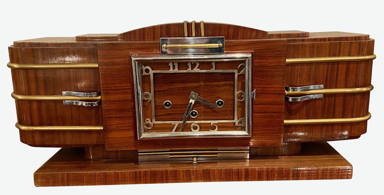 European French Restored Art Deco Modernist Clock Radio Bluetooth