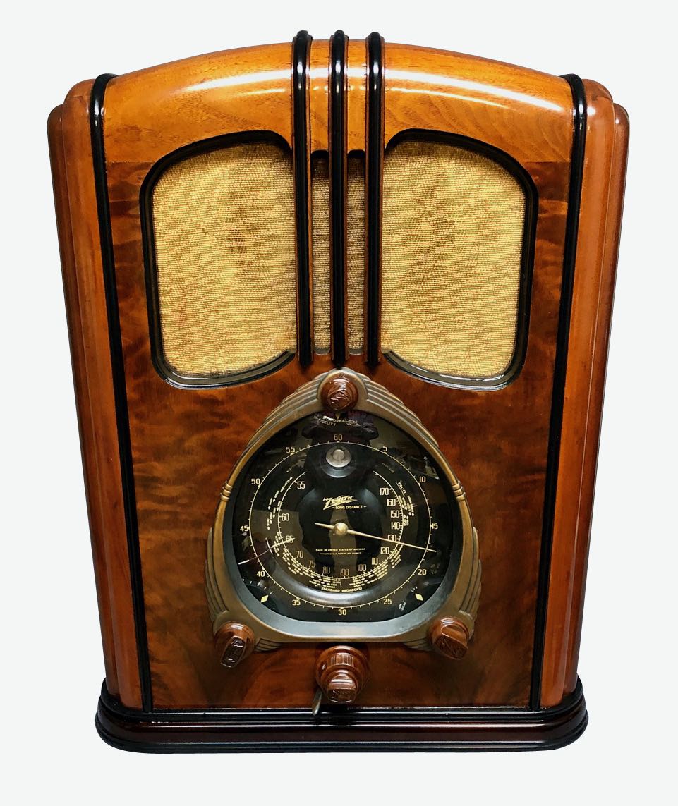 1938 Zenith "WALTON" 12S232 Shutter Dial Tombstone Art Deco Radio