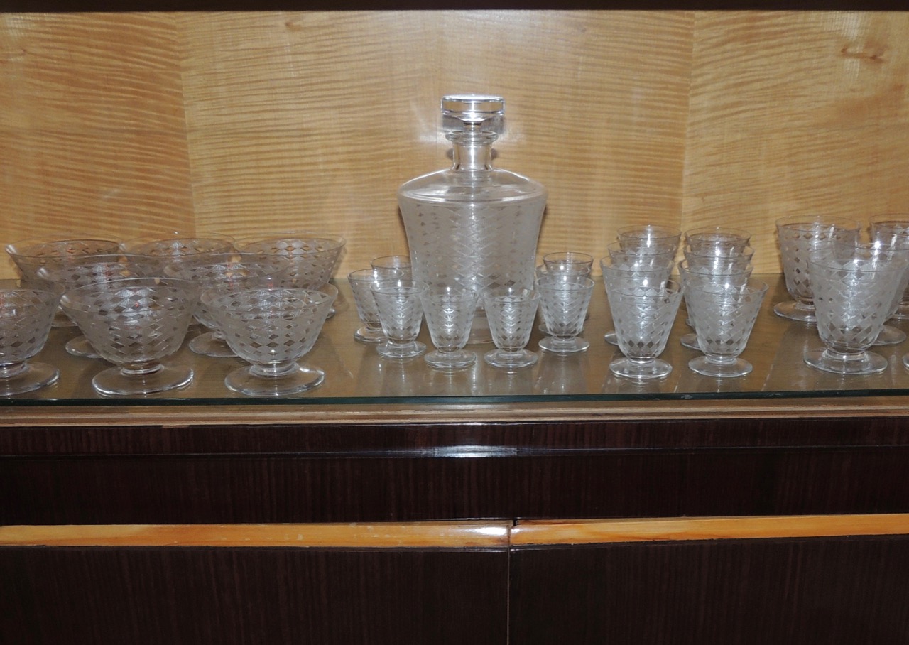 Complete Set of Art Deco Baccarat Glassware Tableware Art Deco