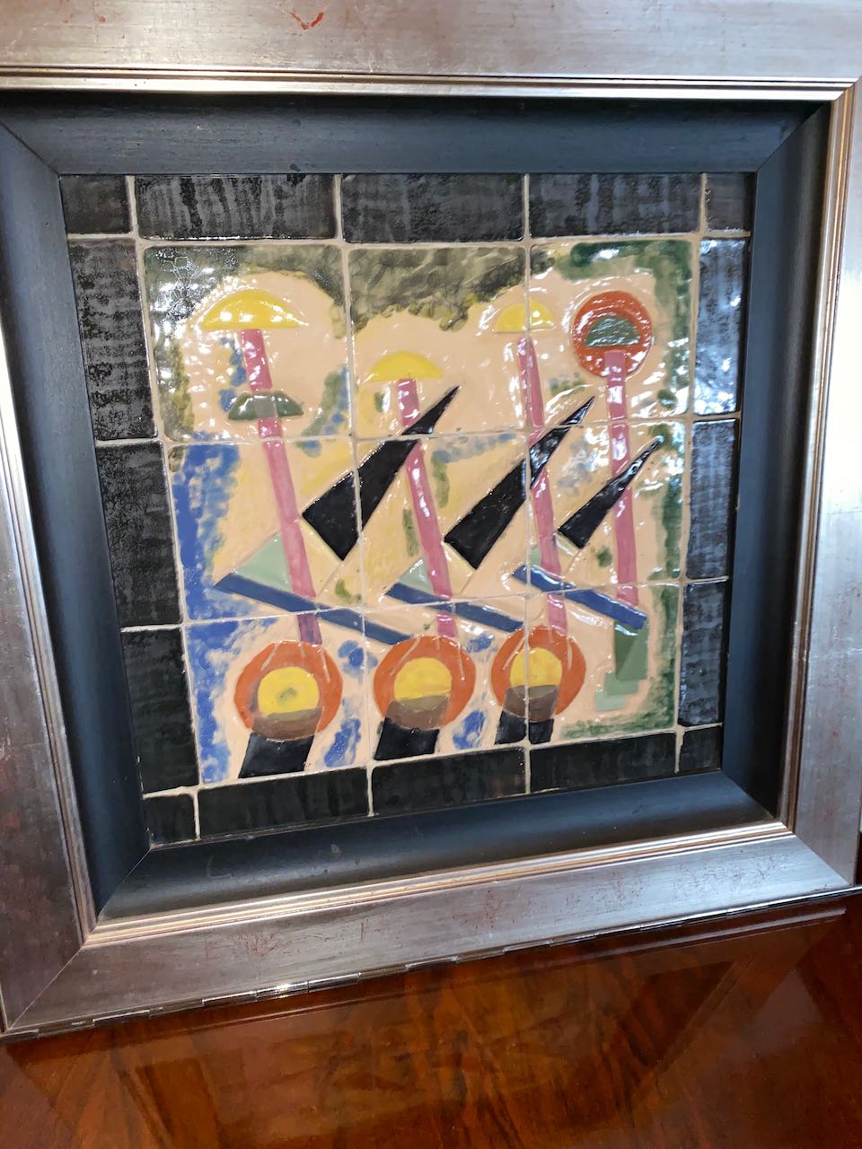 Art Deco Modernist Tile Painting Sold Items Paintings Art Deco