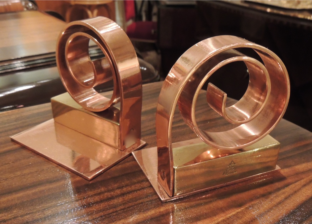 Chase Copper Spiral Bookends Bookends Sold Art Deco Collection