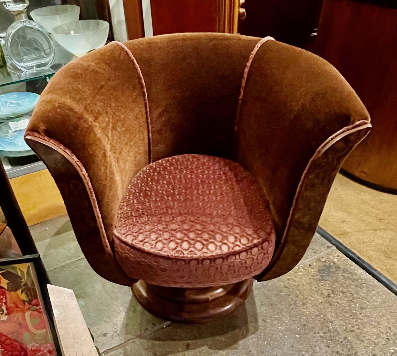 Custom French Style Art Deco Swivel Chairs Mohair Sold Items Seating