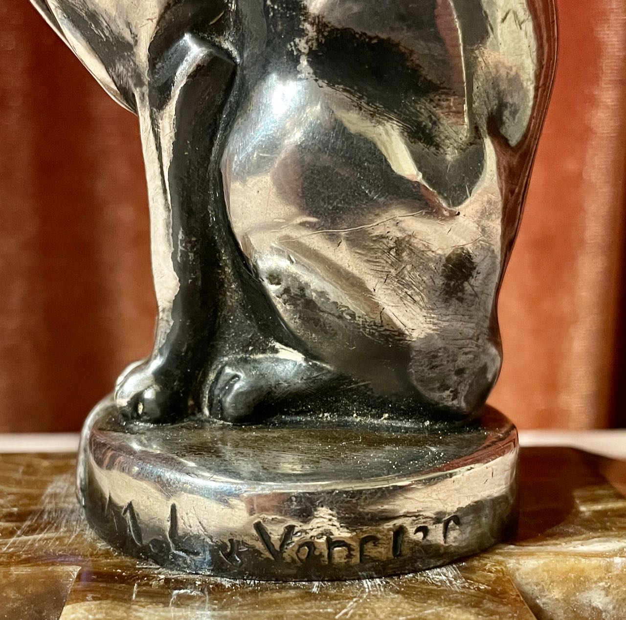 Max Le Verrier Bookends Statues of Dog and Cat French Art Deco