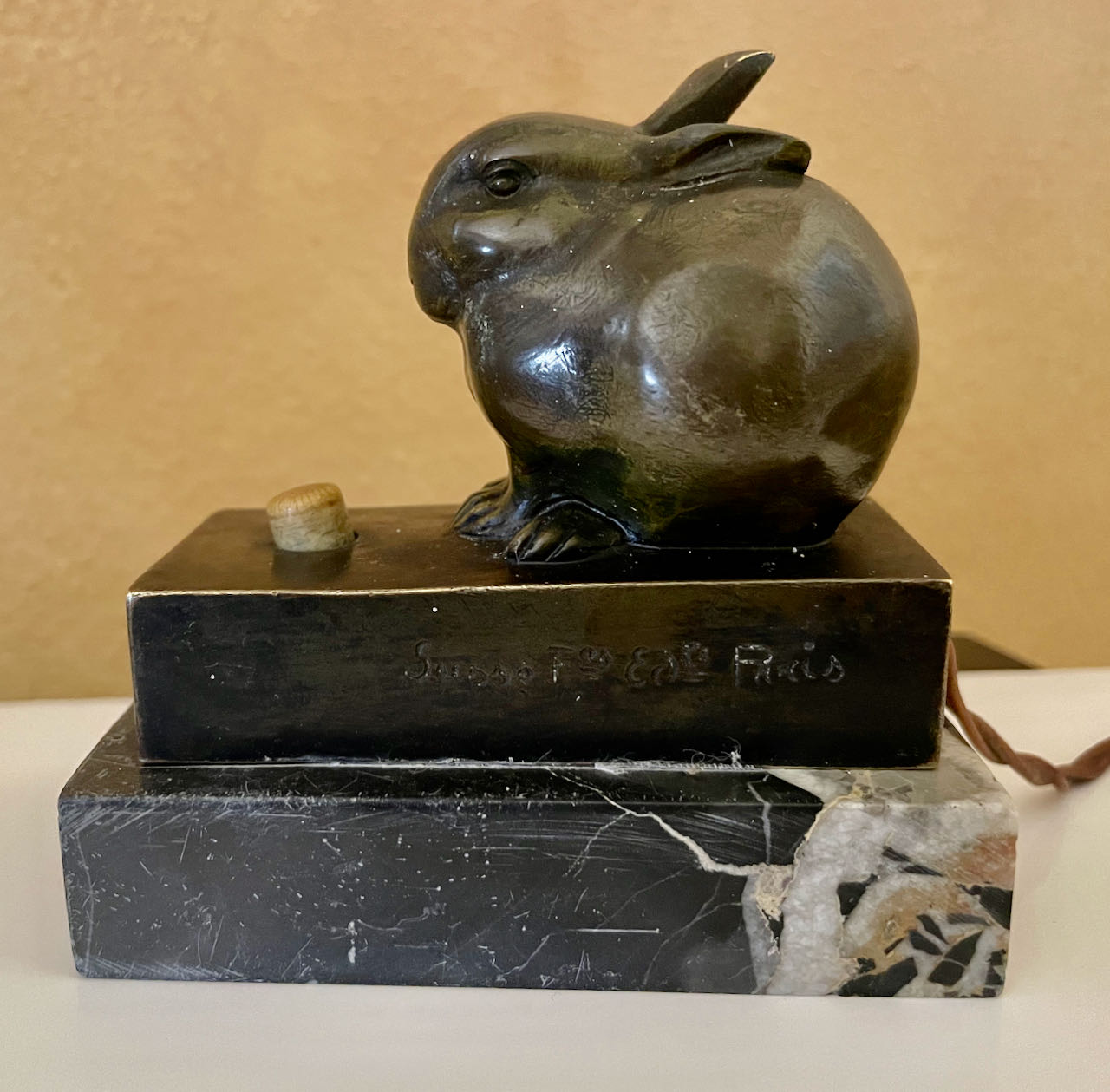 Art Deco Bronze Sculpture of a Rabbit by Edouard Marcel Sandoz, 1920