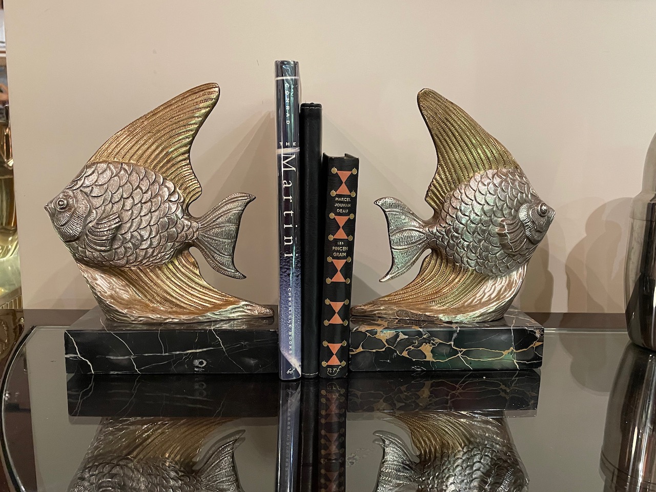 Art Deco Fish Sculpture Bookends Statues Art Deco Collection