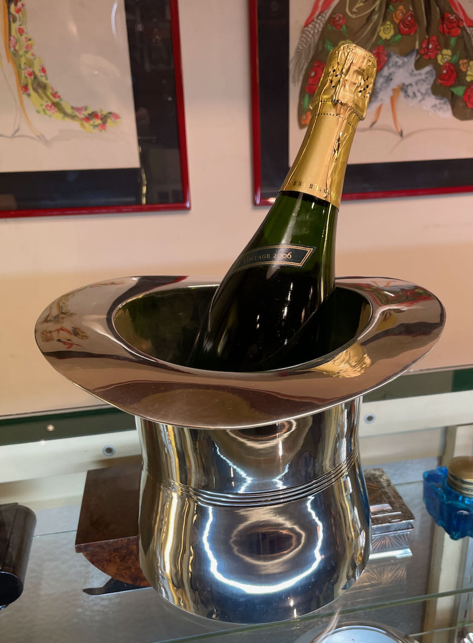 Art Deco Top Hat Champagne Bucket with Matching Stand Sold Items