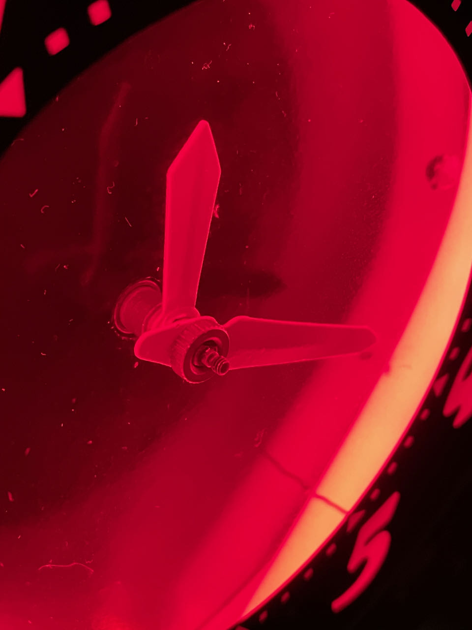 Glo Dial Neon Chrome Desk Clock with Ruby Red Neon Art Deco Clocks