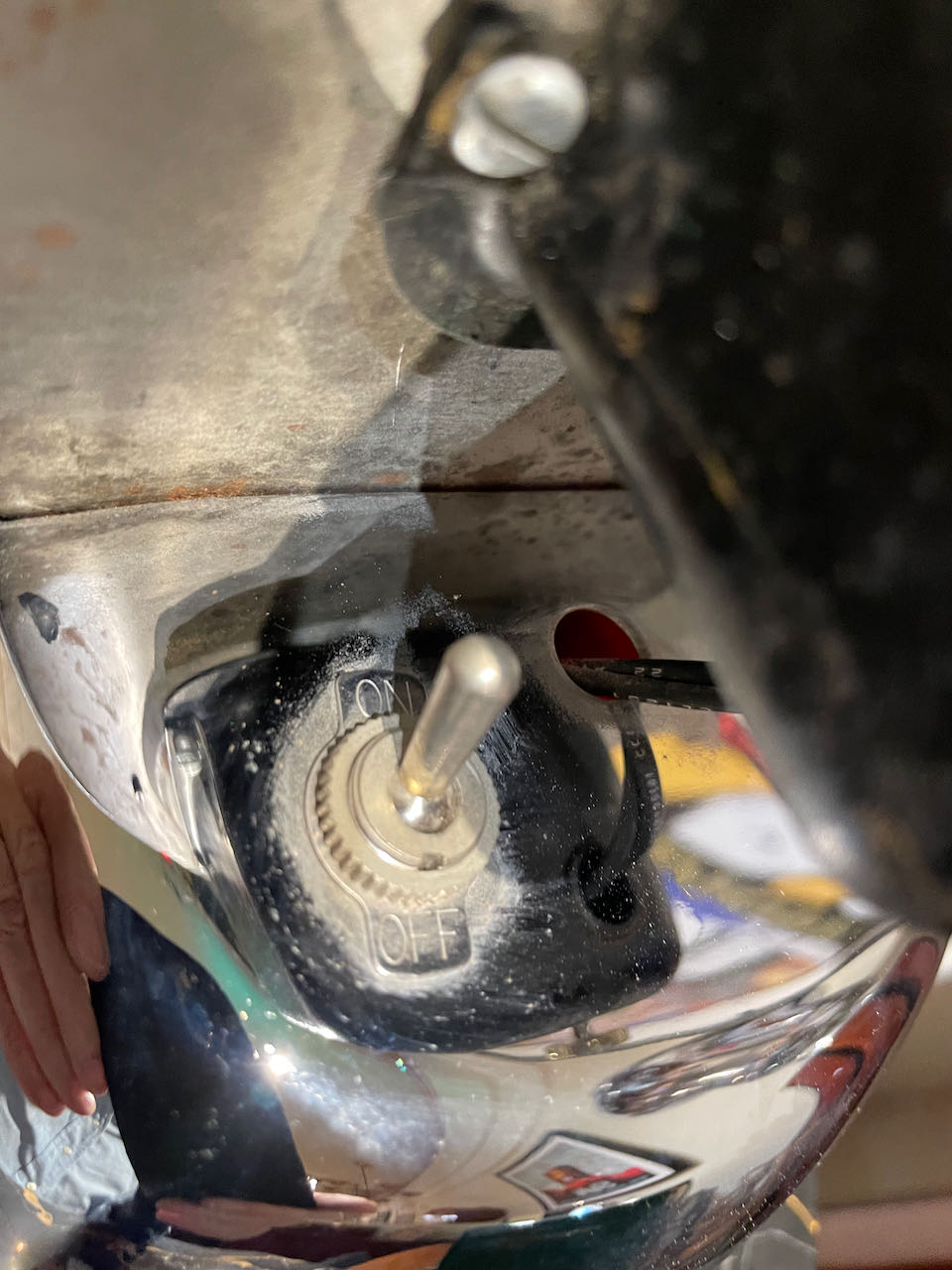 Glo Dial Neon Chrome Desk Clock with Ruby Red Neon Sold Items Art