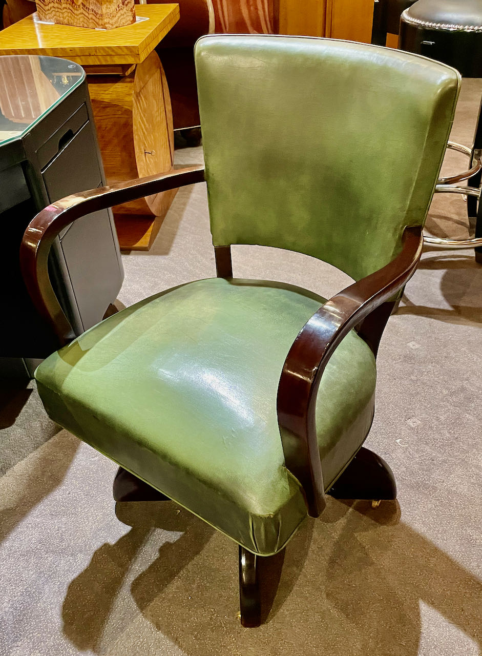 Vintage Desk Chair Restored Original Leather Sold Items Seating Items