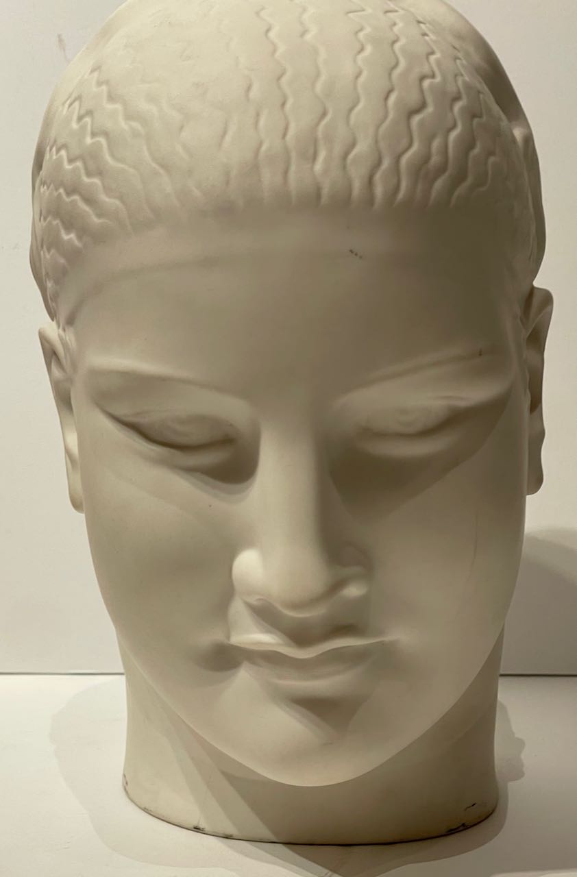 “Femme au Levrier” Art Deco Statue Bust by Raymond Leon Rivoire Sevres