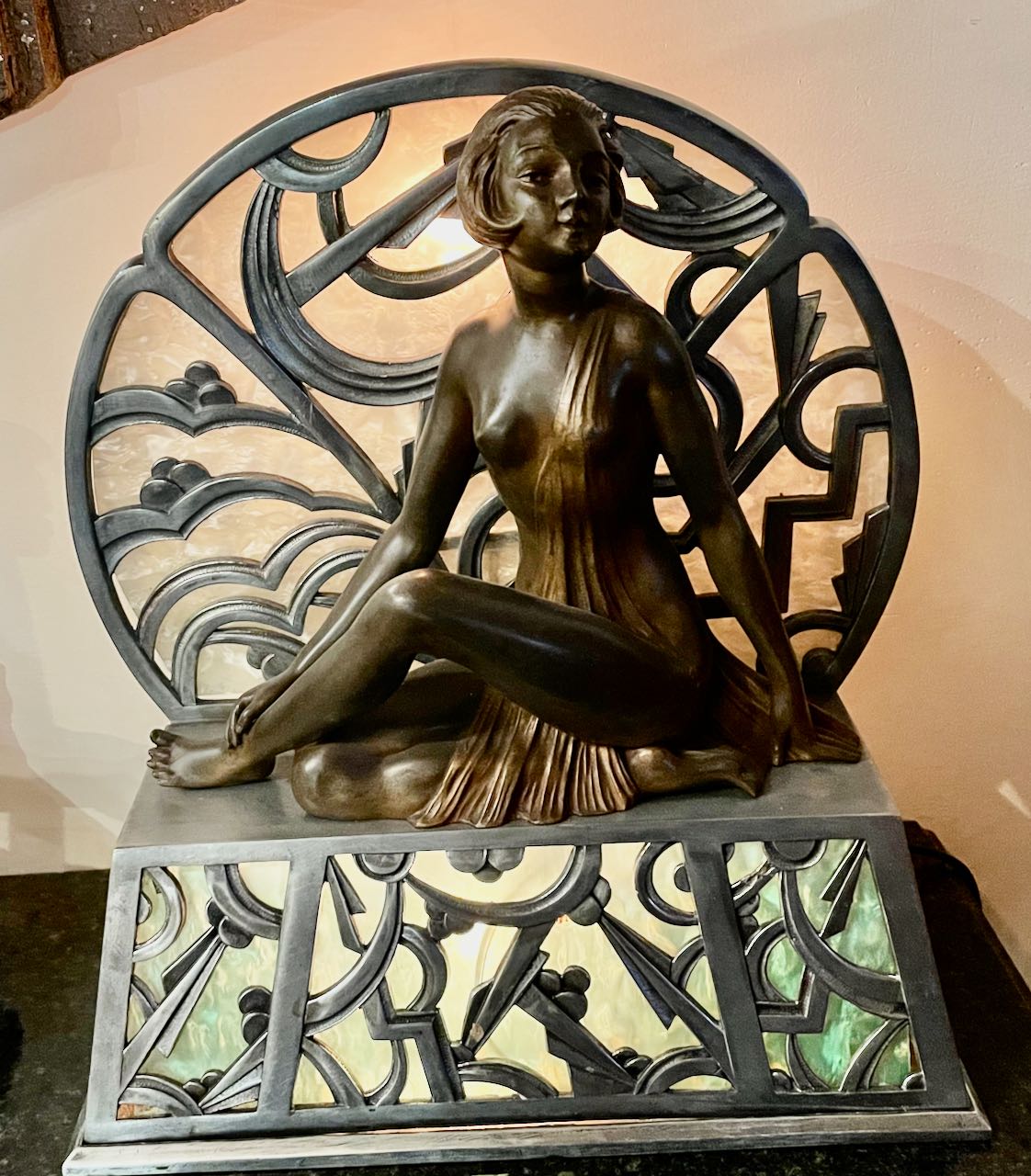 Art Deco Female Statue Table Lamp Light Limousin Statues Art Deco