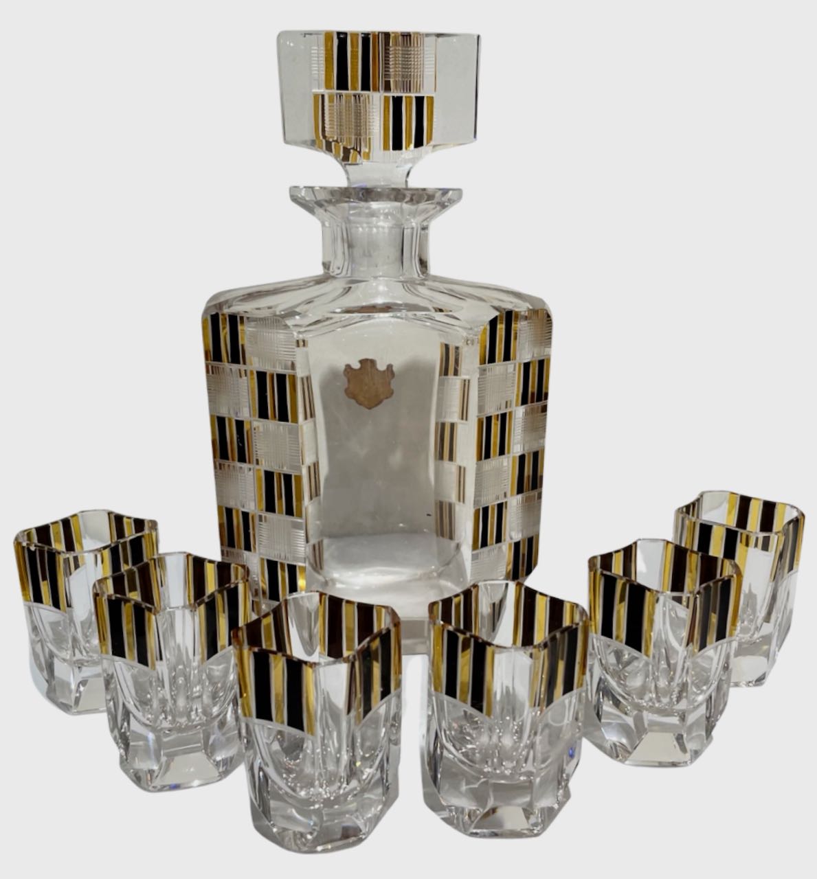 Vintage Art Deco Roaring 1920s French Glass 4 Chamber Divided Barware