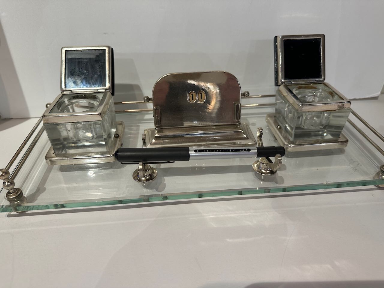 Art Deco Desk Set with Ink Wells & Calendar Desks & Art Deco Collection