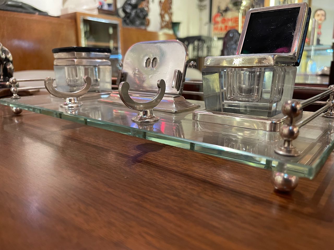 Art Deco Desk Set with Ink Wells & Calendar Desks & Art Deco Collection