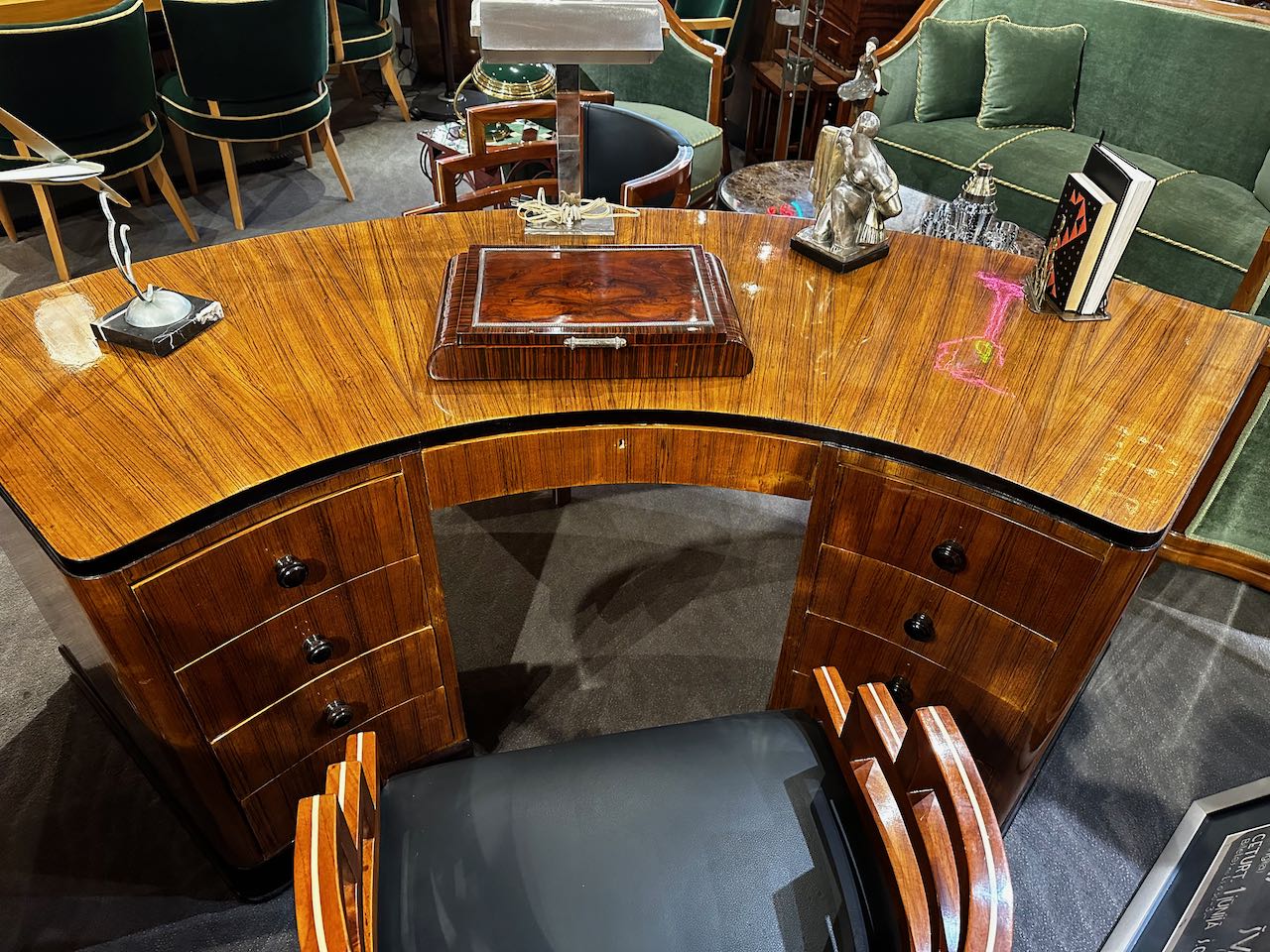 The Executive Art Deco Professional Desk in Zebra Wood Desks