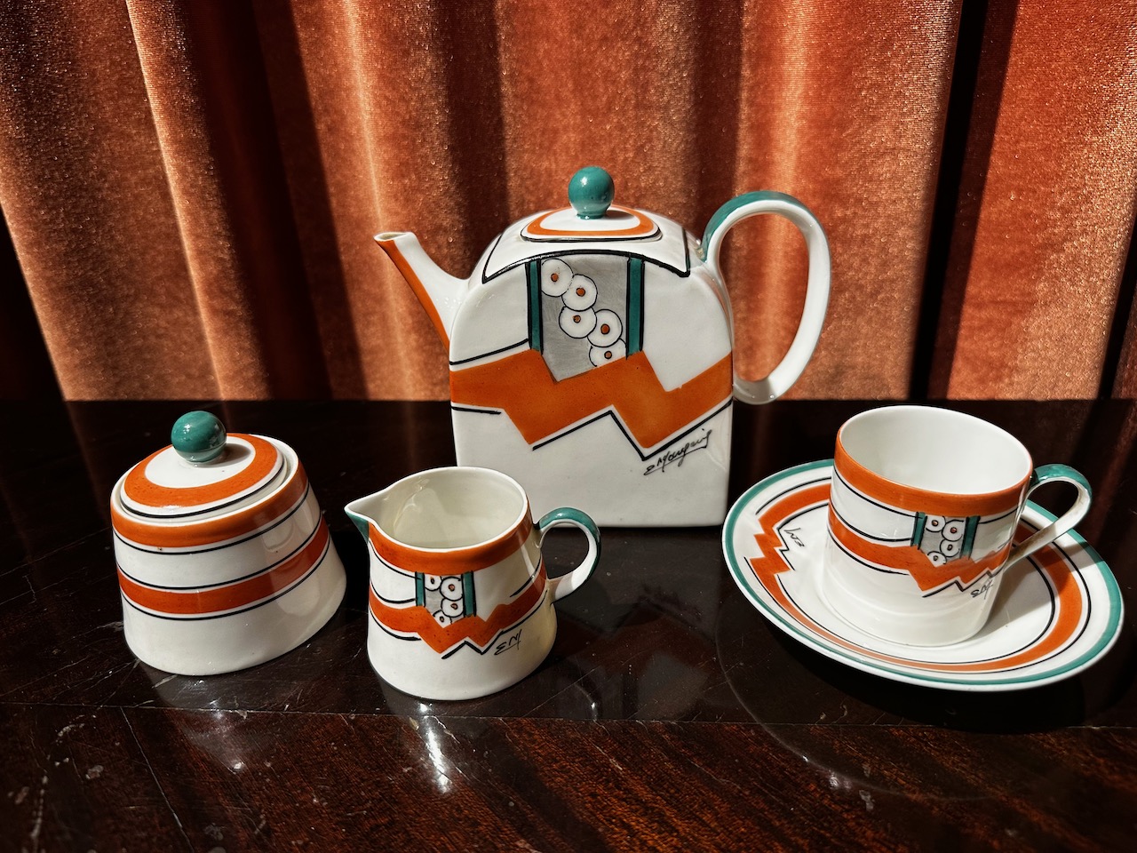 Petite Art Deco Tea Set for One Coffee and Tea Service Art Deco