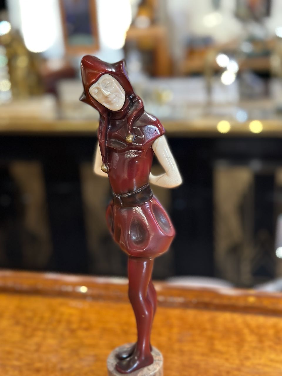 Roland Paris Bronze & Ivoroid Jester Statue Rare Condition Statues