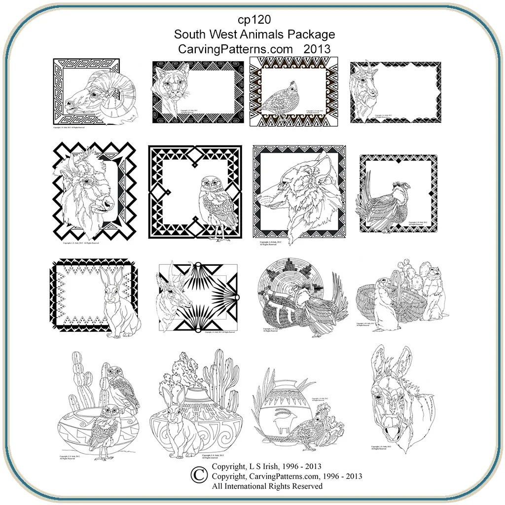 Southwest Animal Patterns Classic Carving Patterns Art Designs Studio