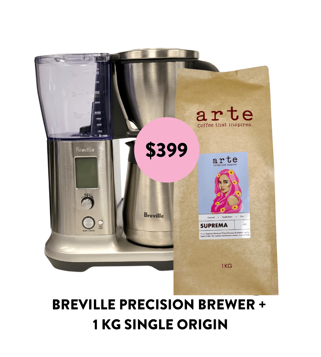 Breville Precision Brewer + 1 kg Single Origin Arte Coffee