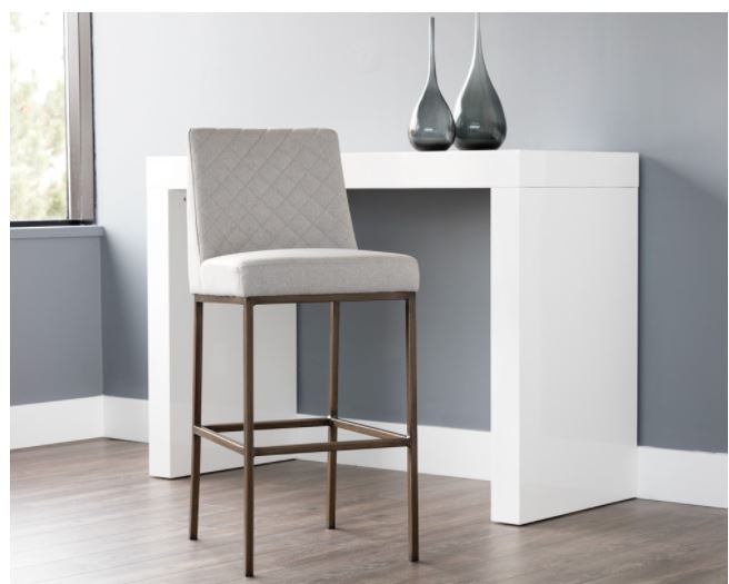 Bar Stools & Kitchen Counter Stools Light Grey Tufted