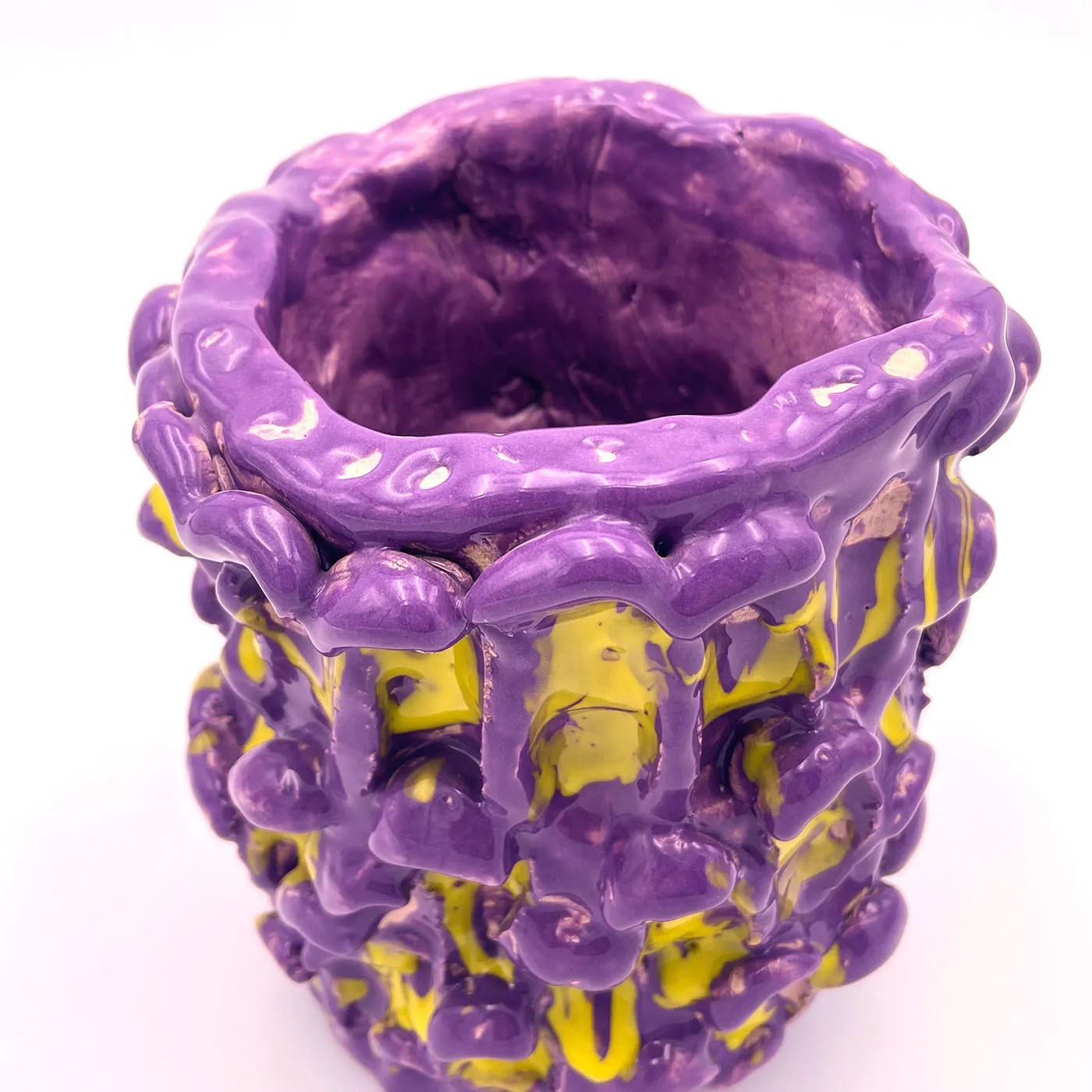Onda Velvet Purple and Lemon Yellow Vase Daria Dazzan Artemest