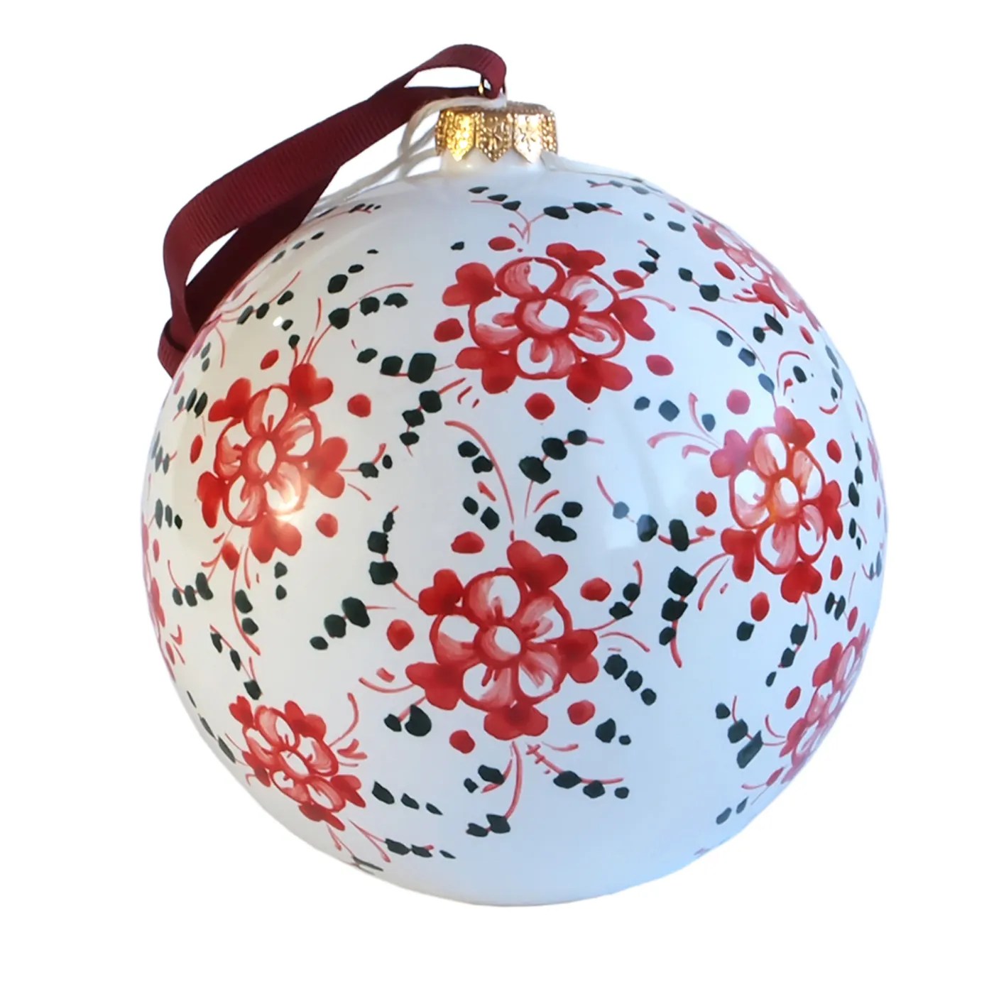 Red Flower Christmas Ornament Ceramiche Santalucia Artemest