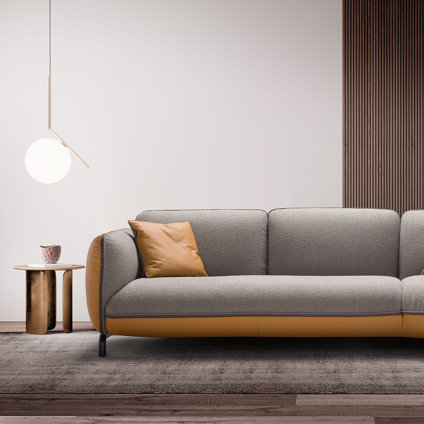 Rock Angular Gray & Mustard Sofa Franco Ferri Artemest